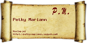 Petky Mariann névjegykártya