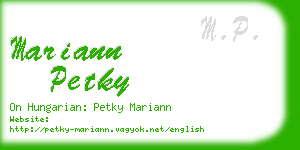 mariann petky business card